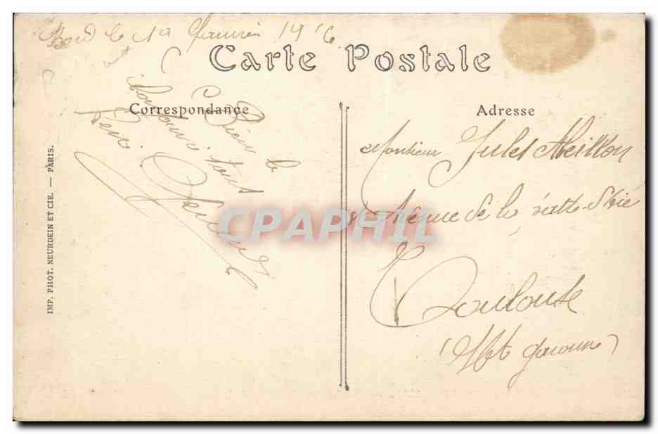 Marine Militaire — Service en Escadre, à la Cambuse — INF. PHOT. NEURDEIN ET CIE. — N° 349 — Verso