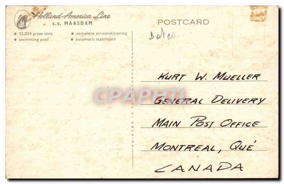 s.s. MAASDAM — Holland-America Line — éditeur non visible — Reverso