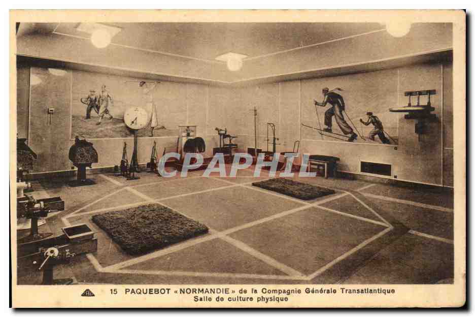 Salle de culture physique — Paquebot « Normandie » — Compagnie Générale Transatlantique