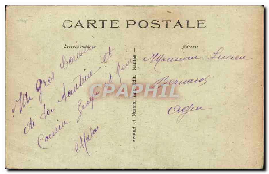 Le 5-Mais « France » dans la tempête — CPA n°112 — Arraud et Nozais, impr. Edit. — Reverso