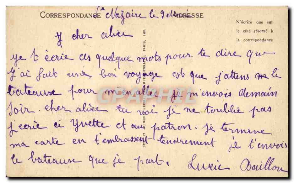 CPA Depart du transatlantique Perou de la Compagnie Generale Transatlantique (bateau boat paquebot) — Reverso