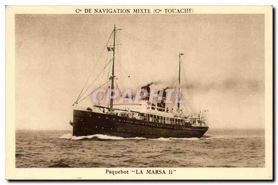 Paquebot "LA MARSAA II" — Cie de Navigation Mixte (Cie Touache) — carte postale