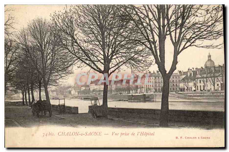 Chalon-sur-Saône — Vue prise de l'Hôpital — B. F. Chalon-sur-Saône