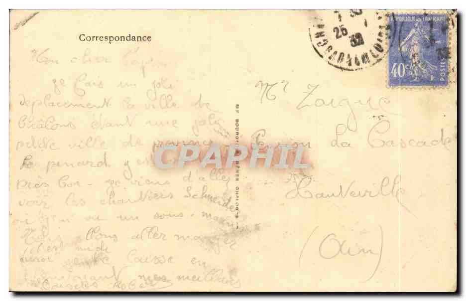 Chalon sur Saone - Boulevard et Place de la Republique - CPA  — Rückseite
