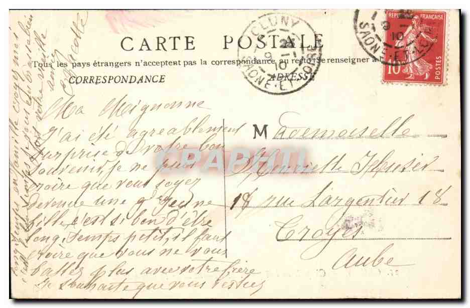 Cluny - Chapelle de l'Hopital - Monument de la Duchesse de Bouillon - CPA  — Rückseite