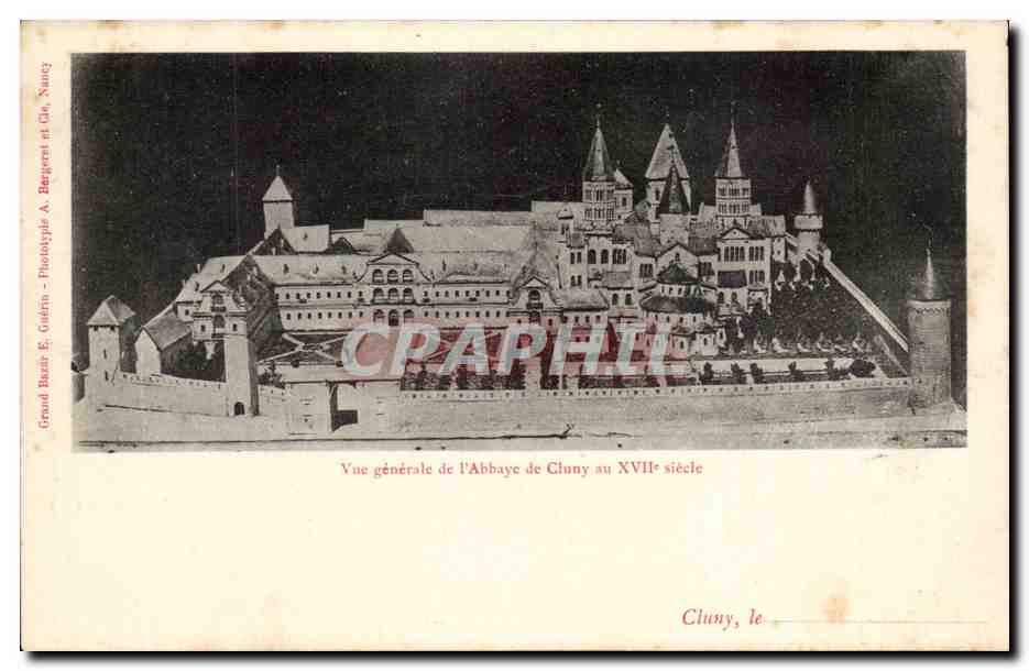 Cluny - Vue Generale de l'Abbaye au XVII siecle - CPA 
