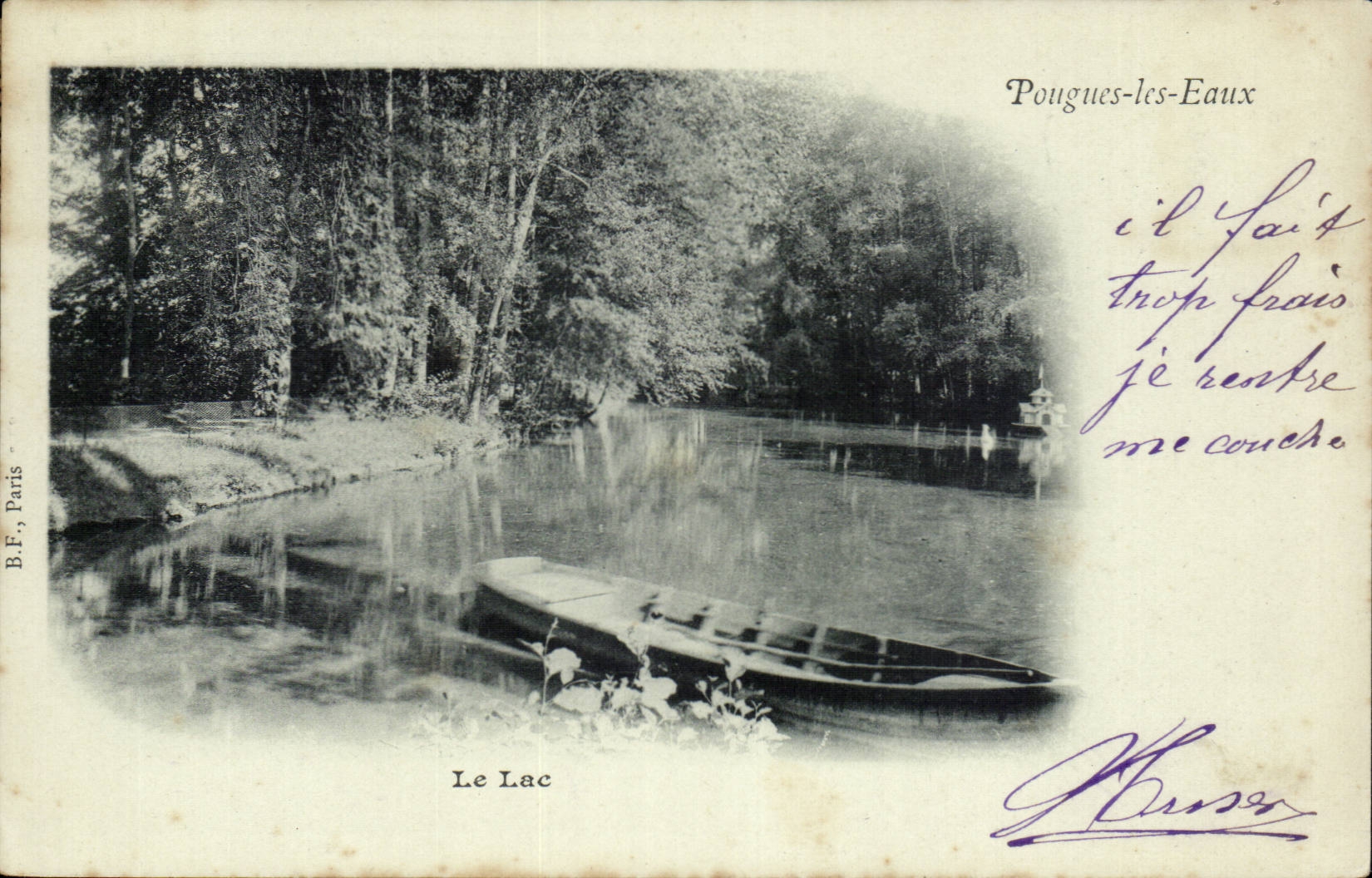 Pougues les Eaux - Le Lac - bateau - boat CPA 