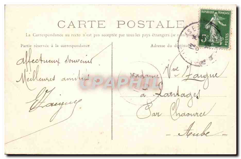 Pougues les Eaux - Jolie Femme - Le Cygne Le Lac - bateau - boat CPA  — Rückseite