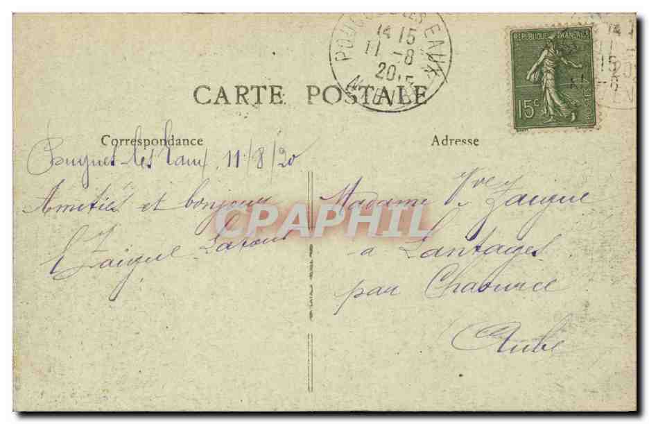 Pougues les Eaux - prise du Mont Givre CPA  — Rückseite