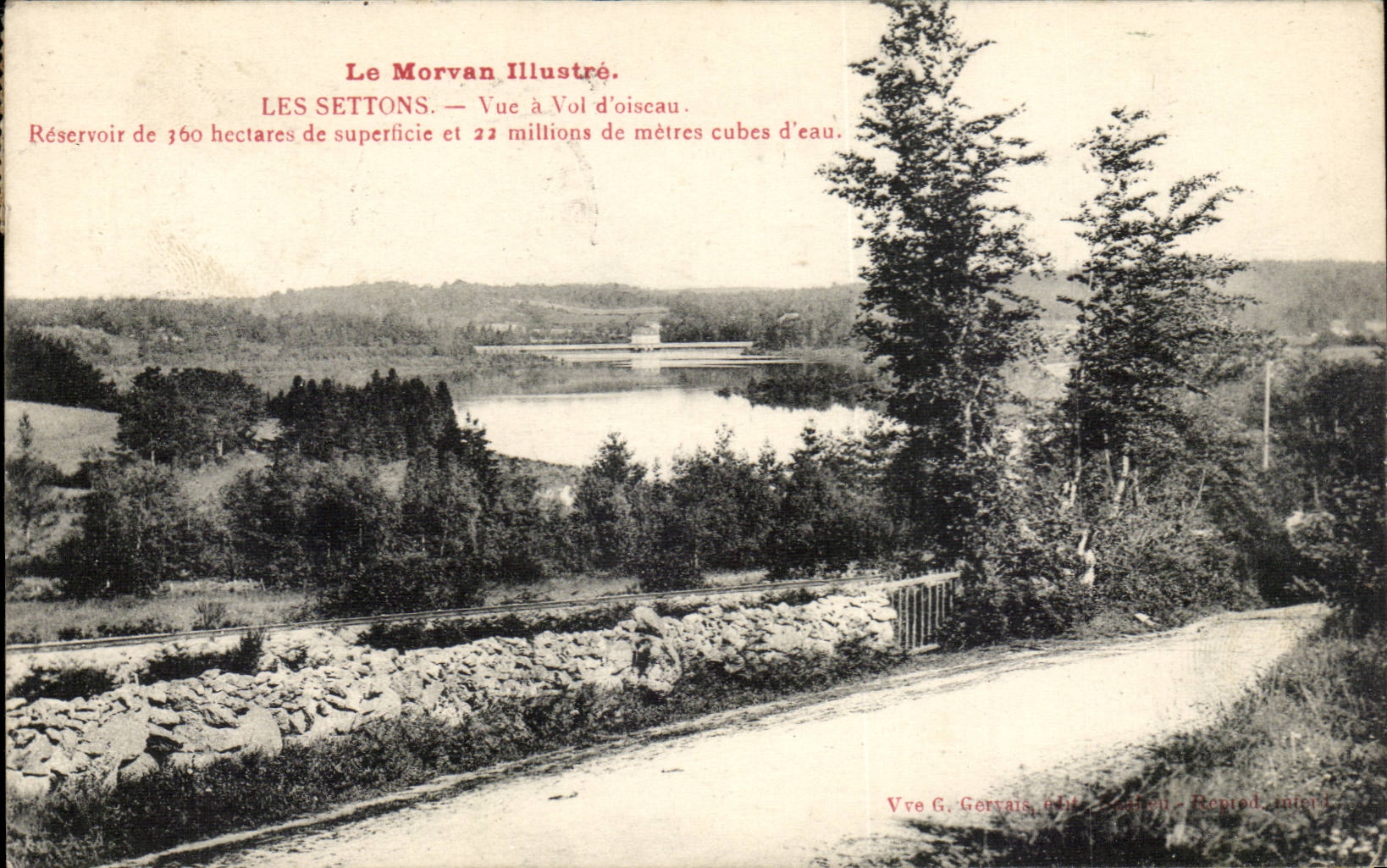 Les Settons - Vue a Vol d'Oiseau - Resevoir de 360 hectares - CPA 