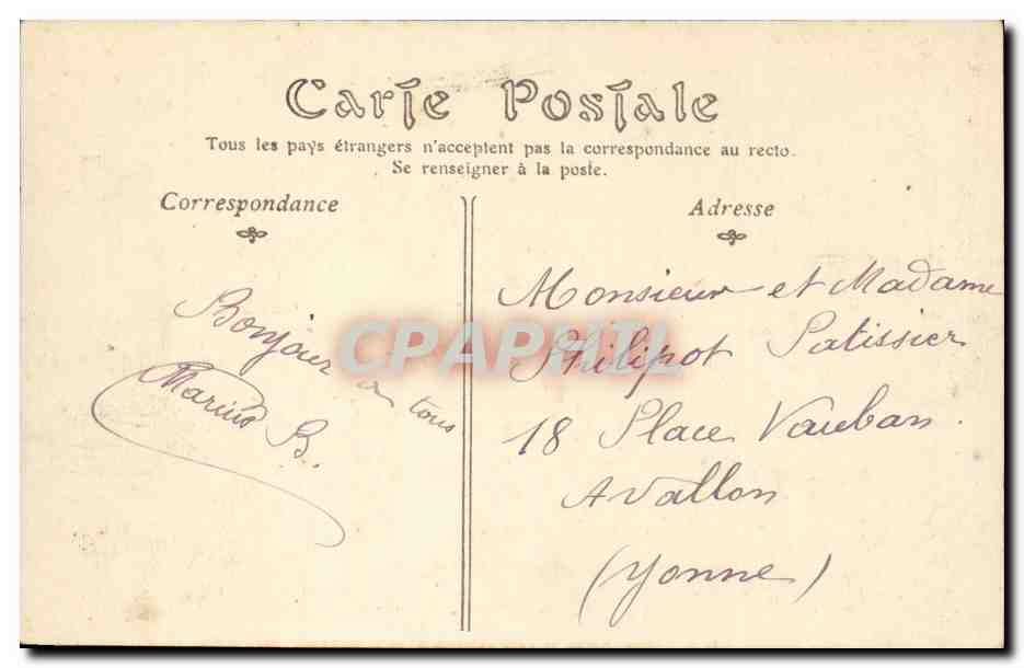 Cosne - La Place de la Gare CPA  — Rückseite