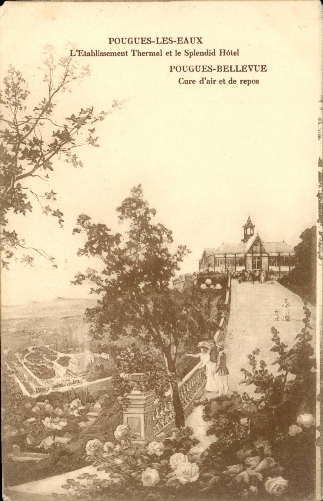 Pougues les Eaux - L'Etablissement Thermal et le Splendid Hotel - CPA 