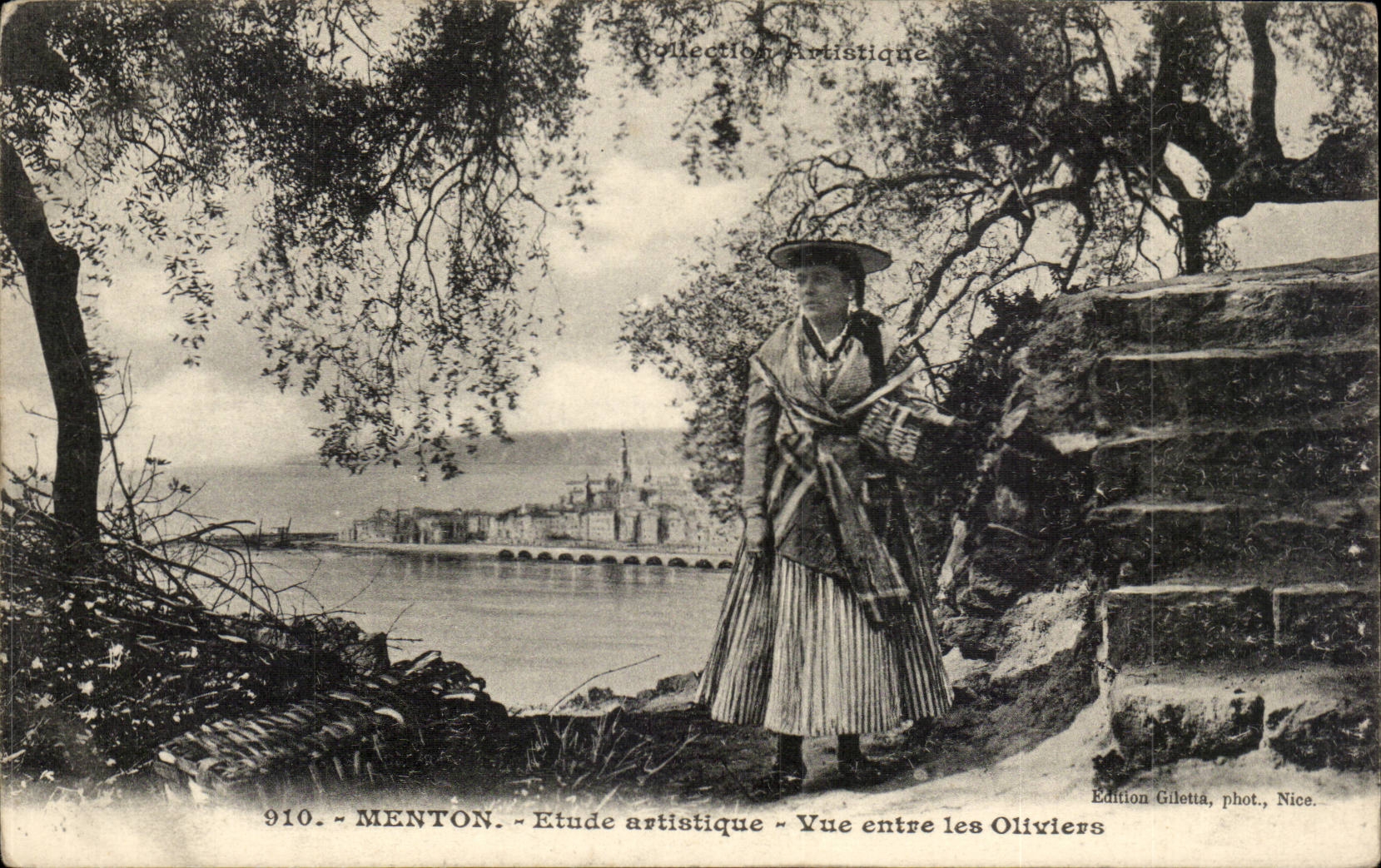 Menton - Vue entre les Oliviers — Édition Giletta, phot., Nice, n° 910