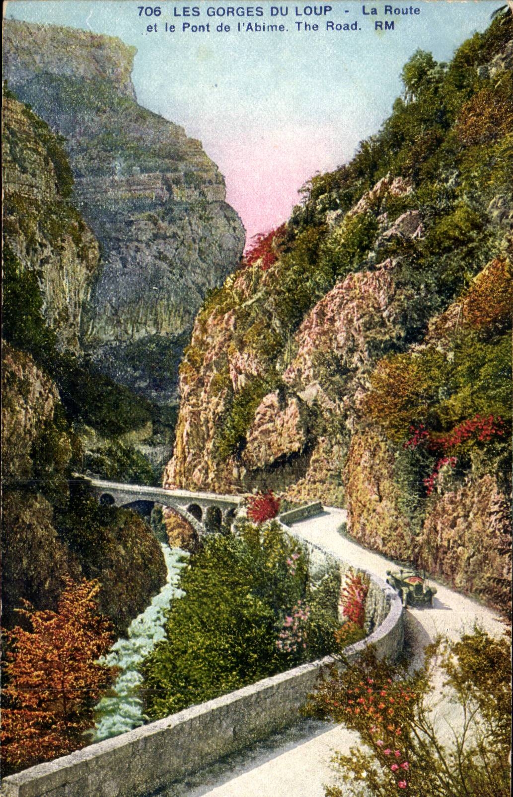 Les Gorges du Loup - La Route et le Pont de l'Abime - CPA 