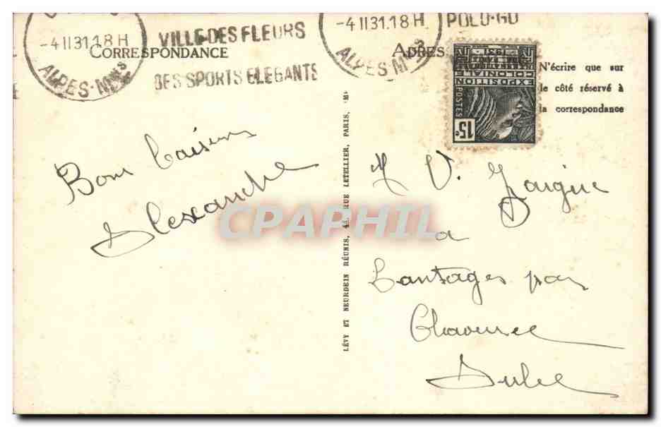CANNES — Promenade de la Croisette et le Mont Chevalier — LL — Verso