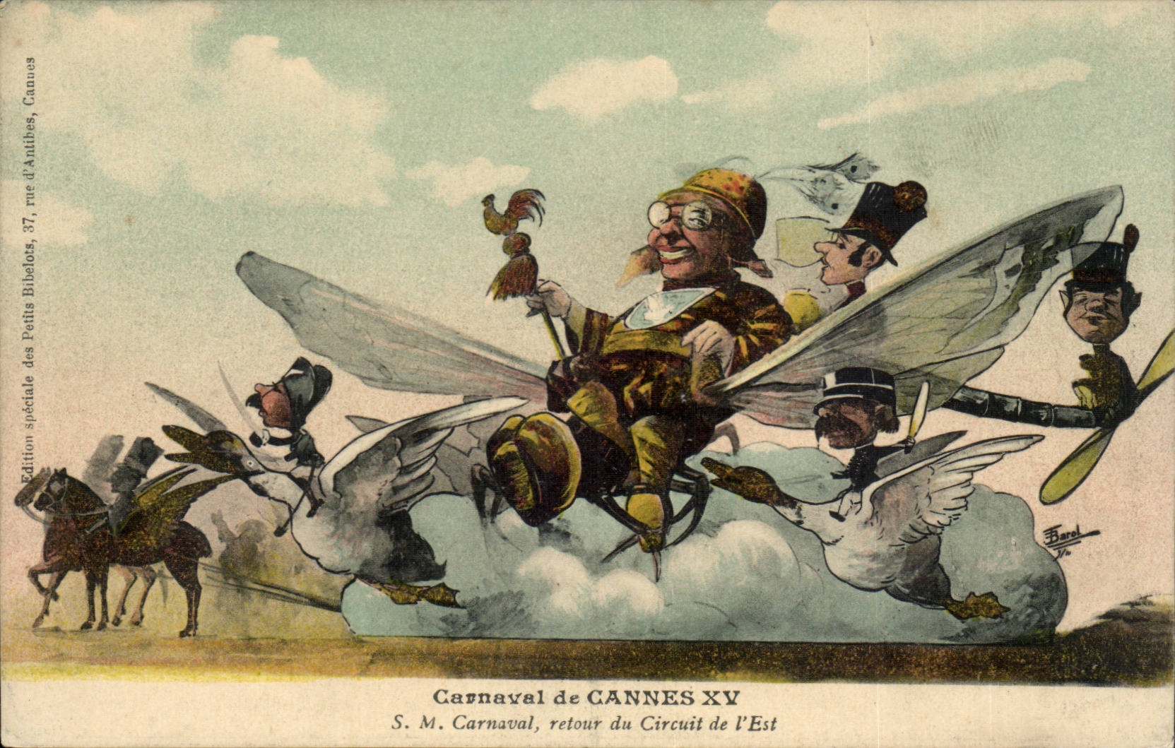 Carnaval de CANNES XV — S.M. Carnaval, retour du Circuit de l'Est — Édition spéciale des Petits Caricatures, Cannes