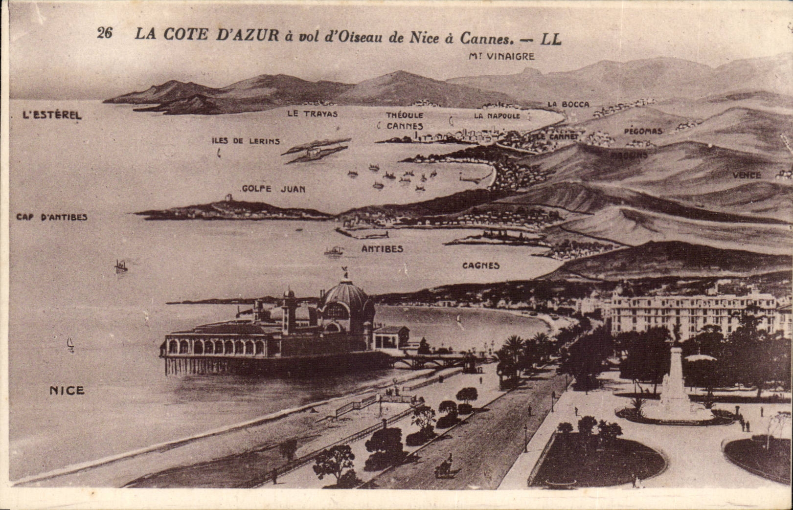 La Cote d'Azur a vol de Nice a Cannes- CPA 