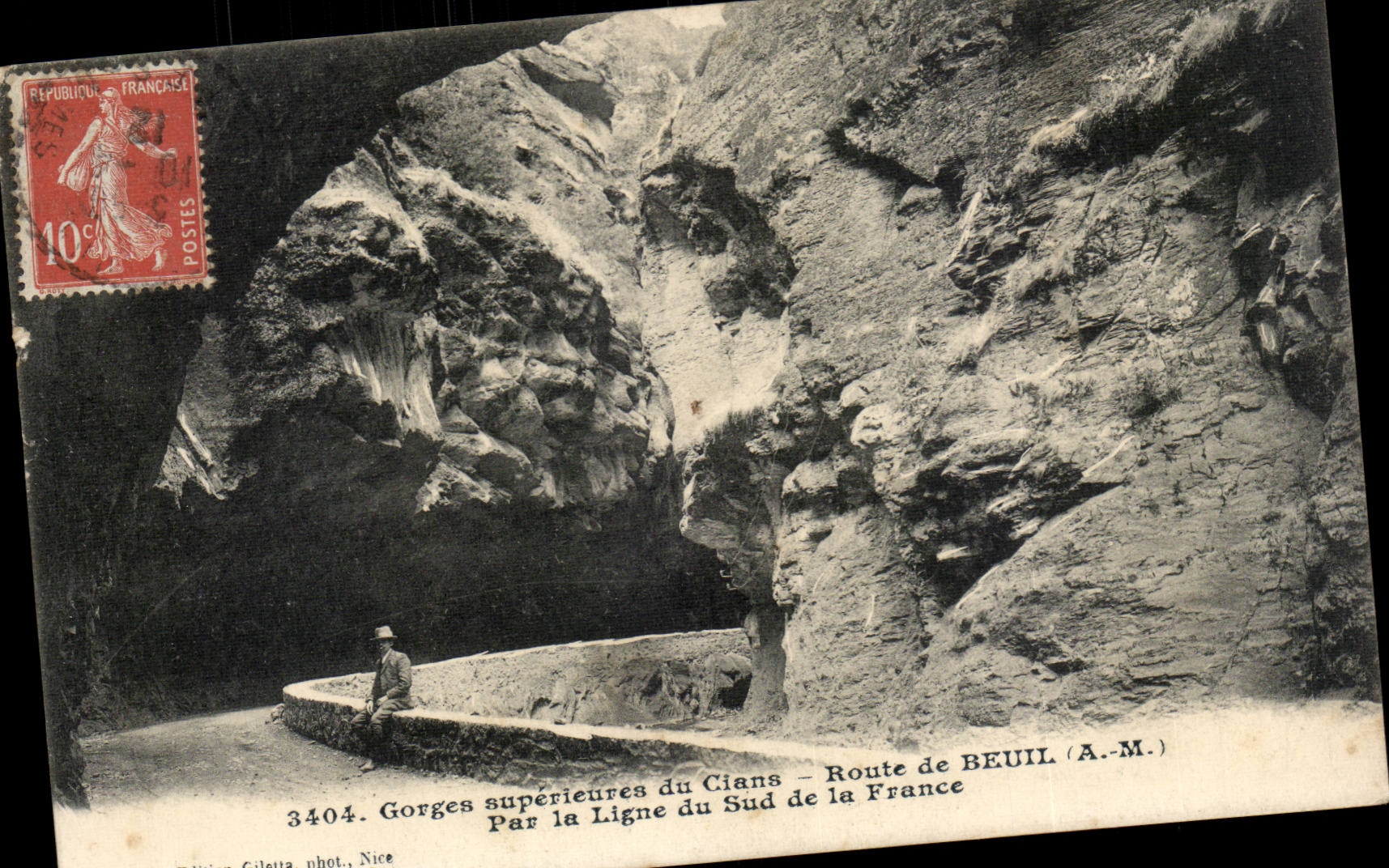 Route de Beuil - Par la Ligne du Sud de la France - Gorges Superieures du Cians CPA 