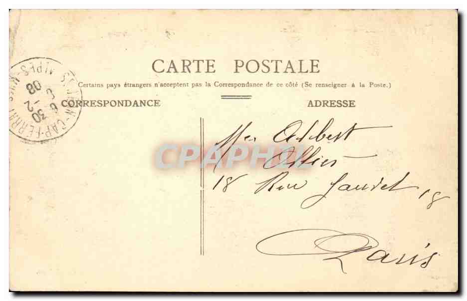 Cannes - Vue Generale - CPA  — Rückseite