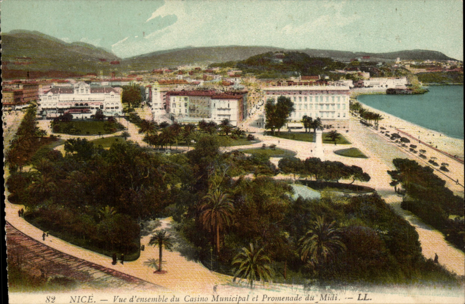 Nice - Vue d'Ensemble du Casino Municipal et Promenade du Midi - CPA 