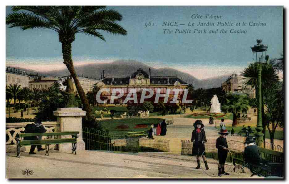 Nice - Le Jardin Public et le Casino - enfant - jouet - CPA 