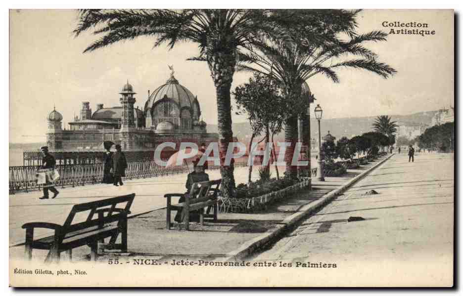 Nice - Jetee Promenade entre les Palmiers - CPA 