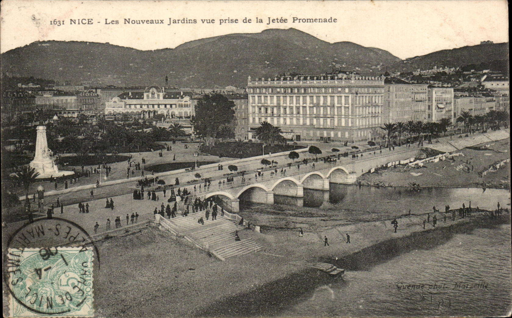 Nice - Les Nouveaux Jardins vue prise de la Jetee Promenade - CPA 
