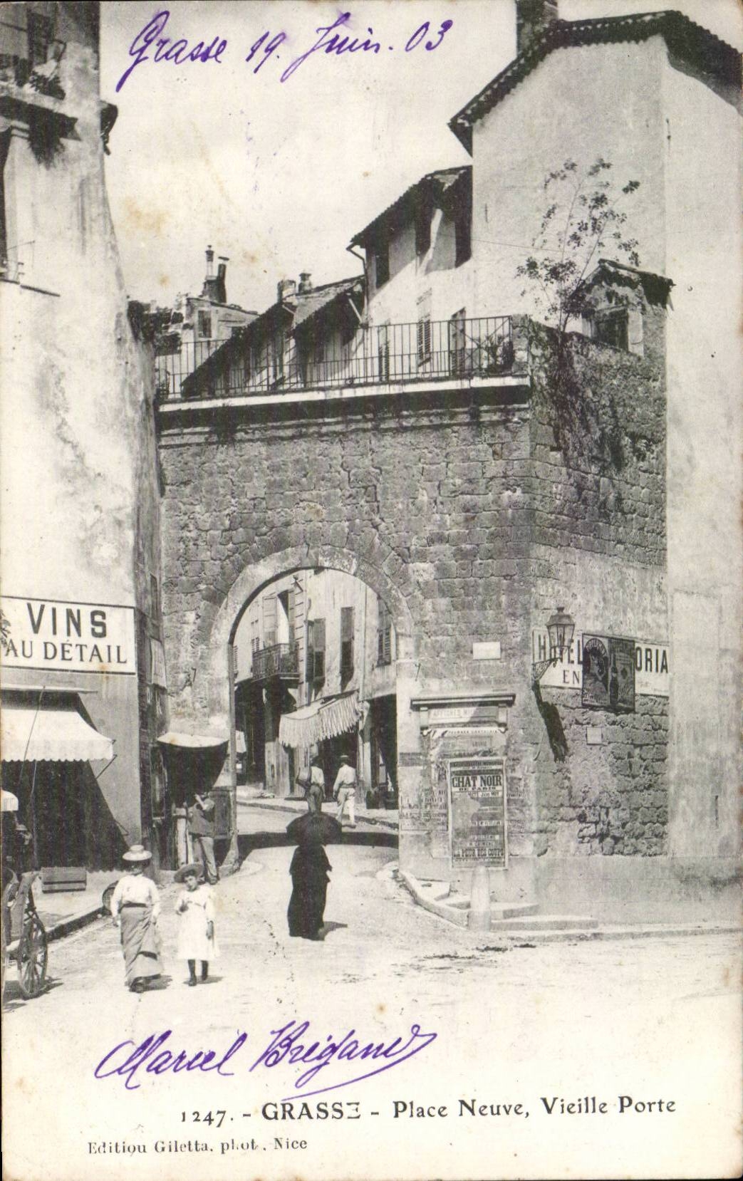 Grasse La Porte Neuve - Vieille Porte - Vins au Details - wine - CPA 