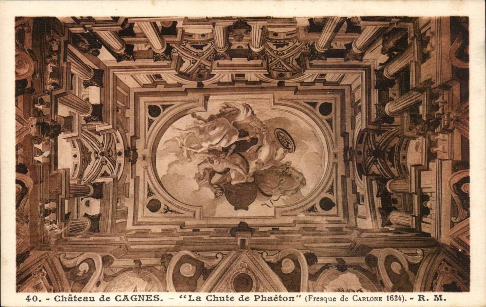 Cagnes - Le Chateau - Le Chute de Phaeton - Fresque de Carlon 1624 - CPA 