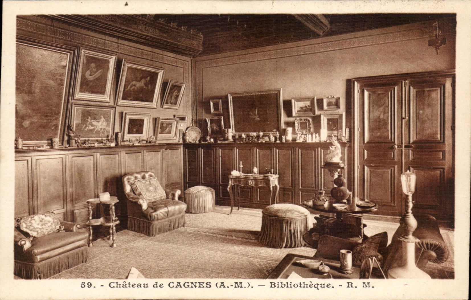Cagnes - - Le Chateau - La Bibliotheque Library - CPA 