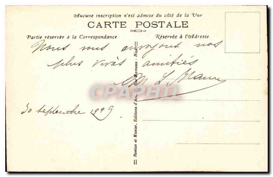 Cagnes - - Le Chateau - La Bibliotheque Library - CPA  — Verso