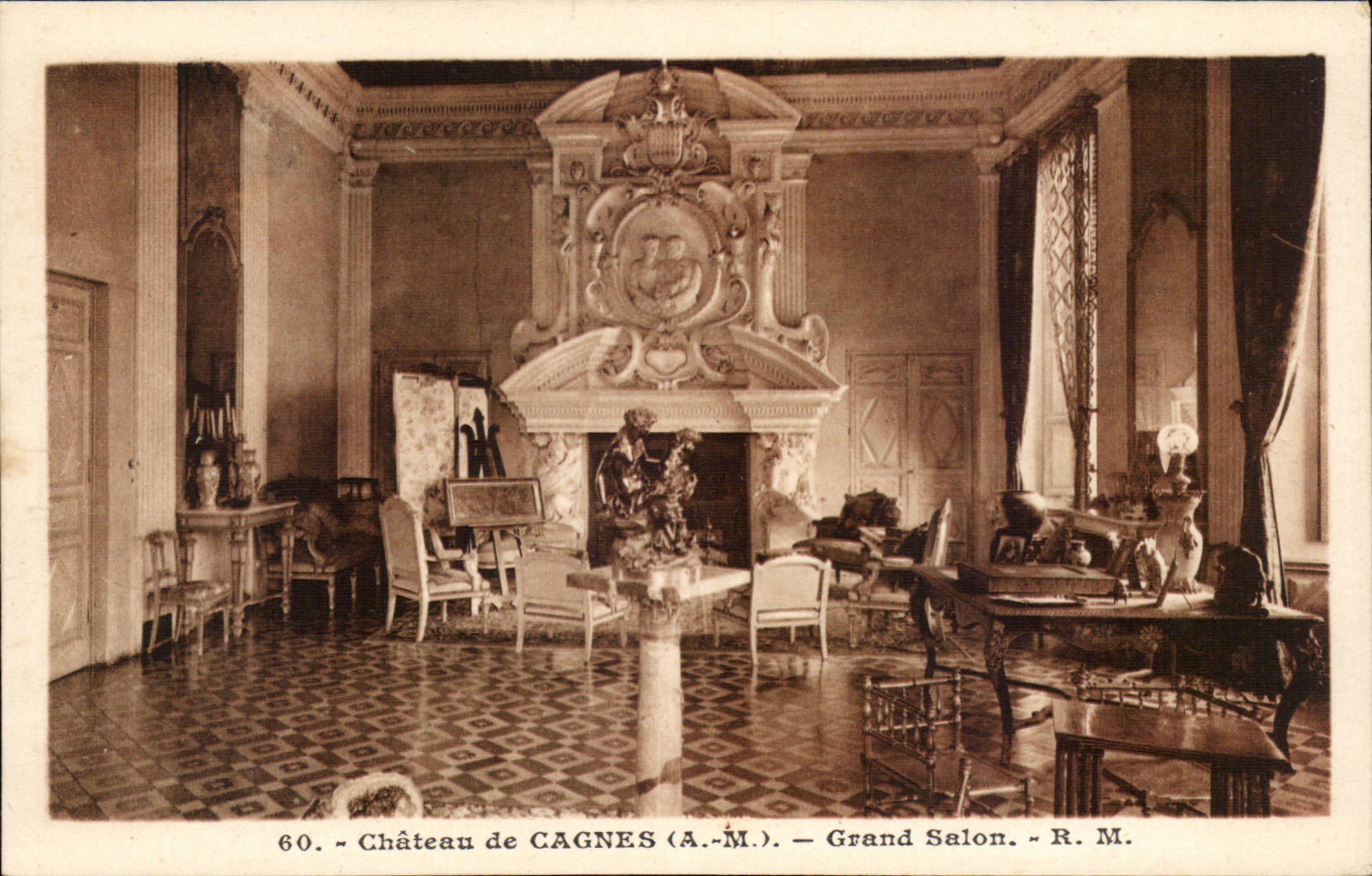 Cagnes - - Le Chateau - Grand Salon - CPA 
