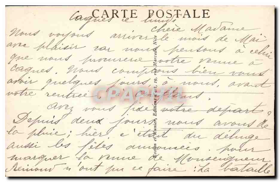 La Turbie - Vue sur la Tour d'Auguste - CPA  — Verso