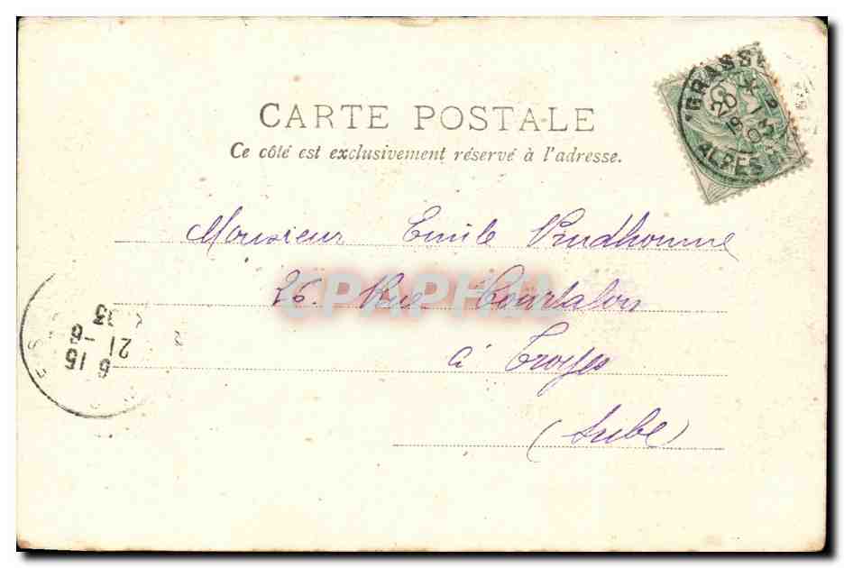 Grasse - Cote d'Azur - Ernte der Tuberosen - Kind - Antike Ansichtskarte — Rückseite