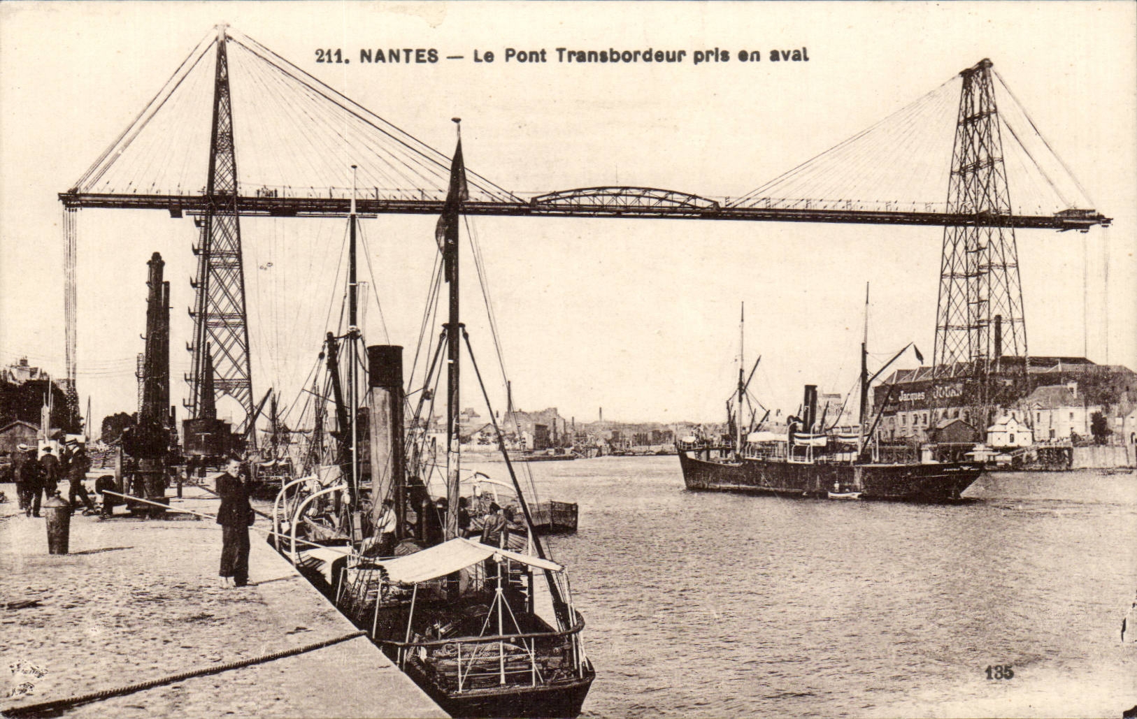 Nantes - Le Pont Transbordeur pris en aval - CPA 