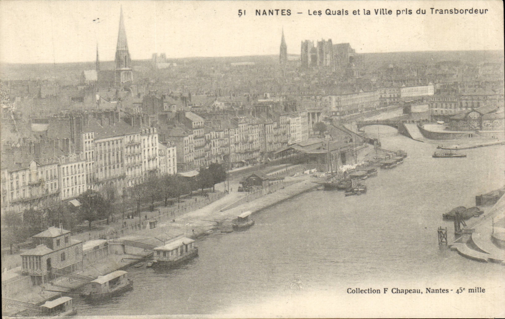 Nantes - Les Quais et la Ville pris du Transbordeur - CPA 