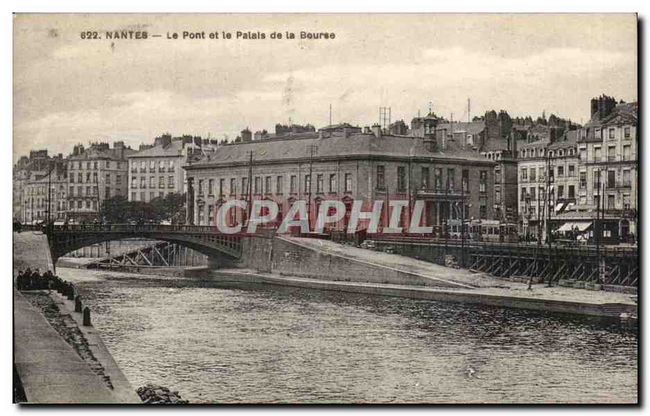 Nantes - Le Pont et le Palais de la Bourse - CPA 