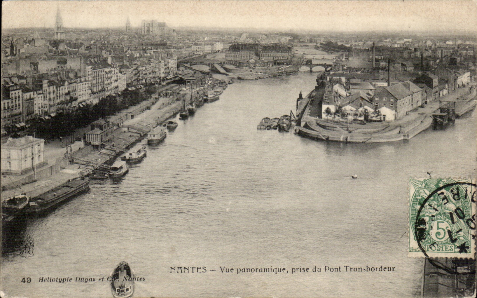 Ancenis - Vue Panoramique prise du Pont Transbordeur - CPA 