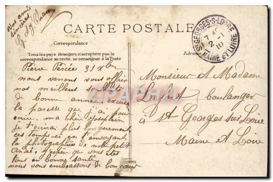 Nantes - Porte Bonheur de Nantes - trefle - four leaf clover - CPA  — Back