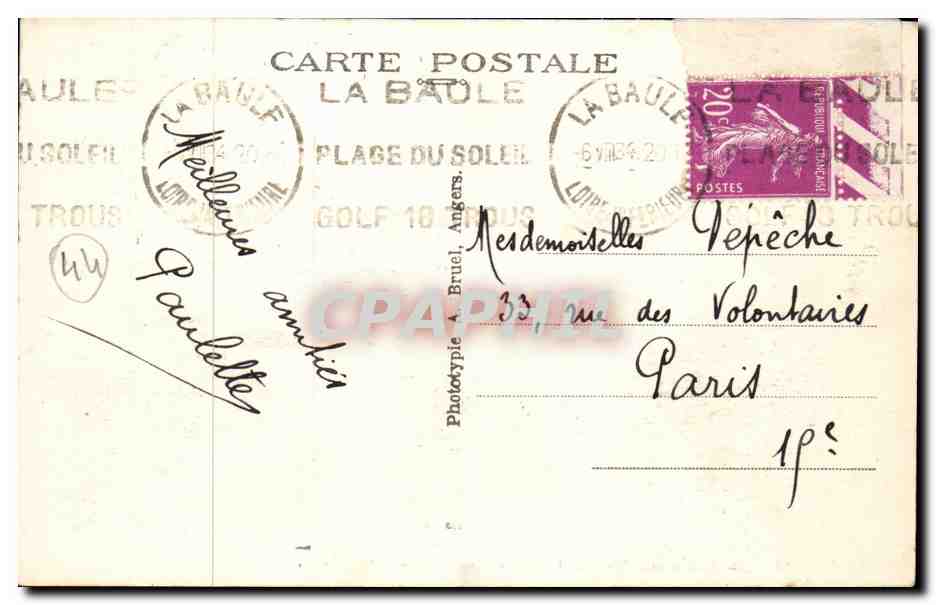 La Baule sur Mer CPA La nouvelle gare  — Back