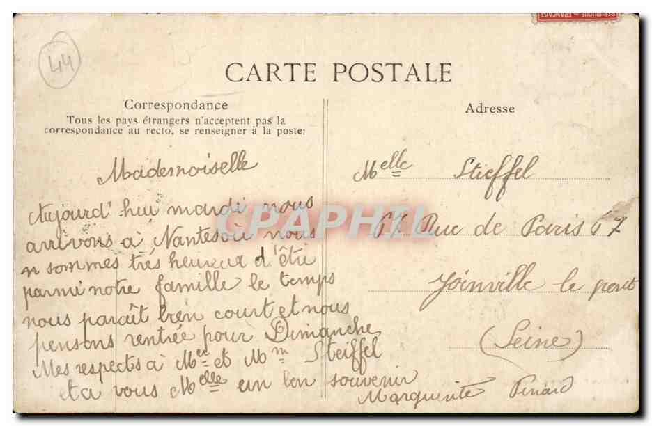 Nantes CPA Remparts du chateau au bord de la Loire — Rückseite