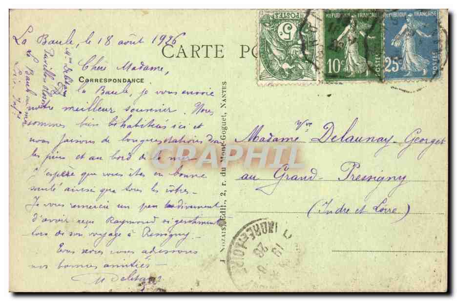 La Baule CPA L'entree du parc des Dryades — Rückseite