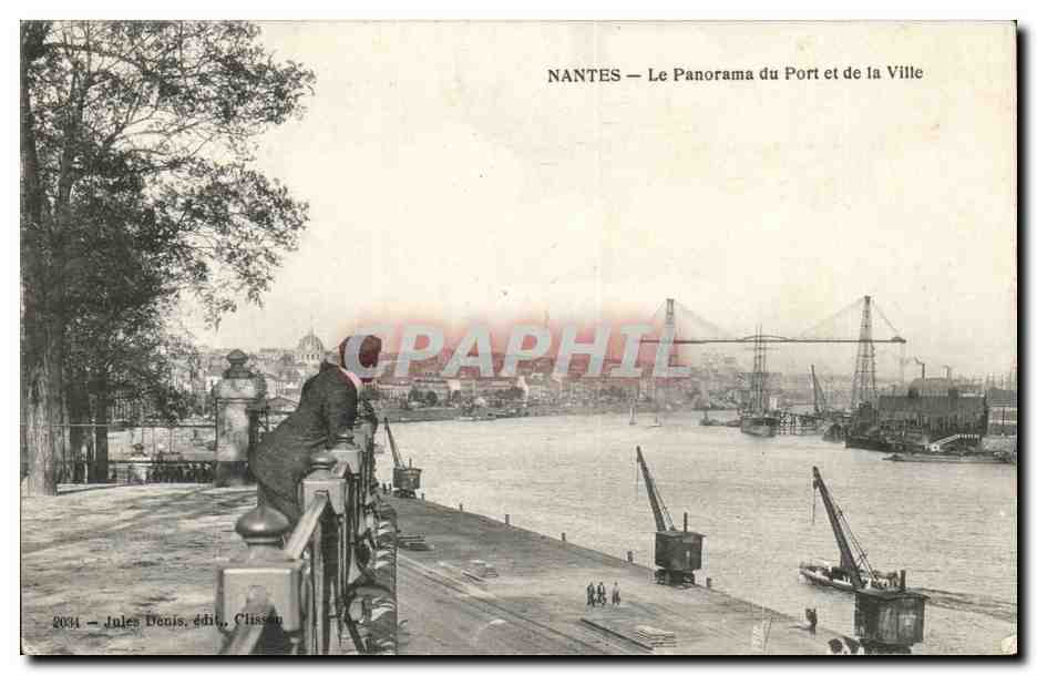 Nantes CPA le panorama du port et de la ville