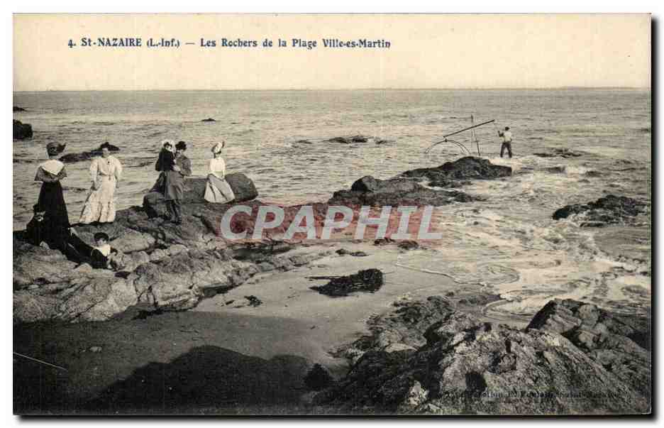 Saint Nazaire CPA Les rochers de la plage Ville es martin
