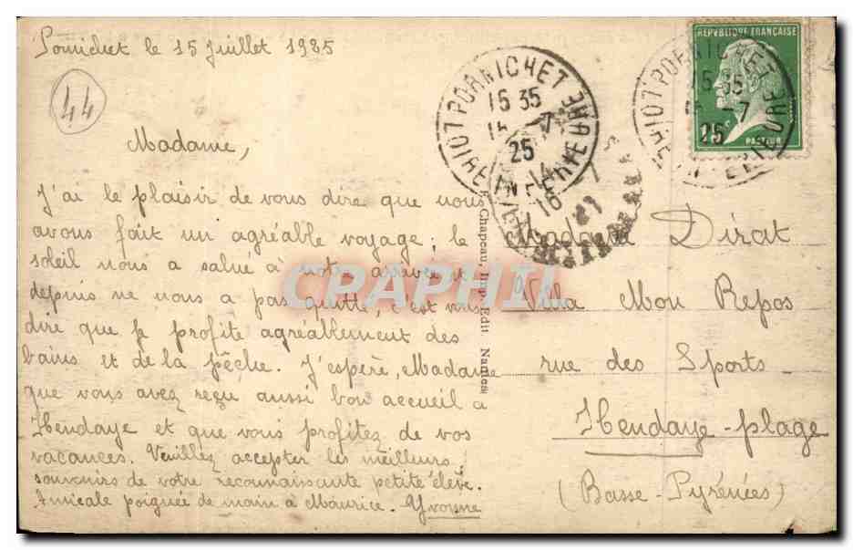 Sainte Marguerite de pornichet CPA La cote et la plage prises a l'ouesr — Rückseite