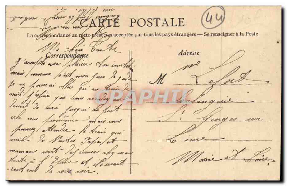 Nantes CPA Le palais de justice et la prison — Verso