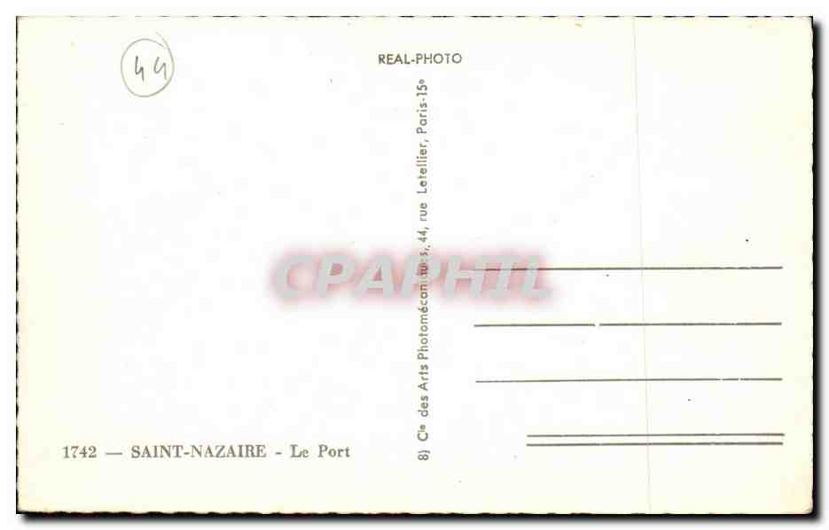 Saint Nazaire CPA Le port — Verso
