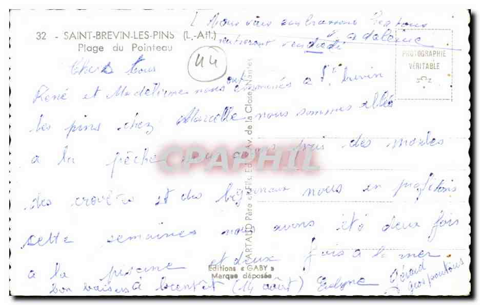 Saint Brevin les pins CPM Plage au pointeau (volley ball volleyball) — Back