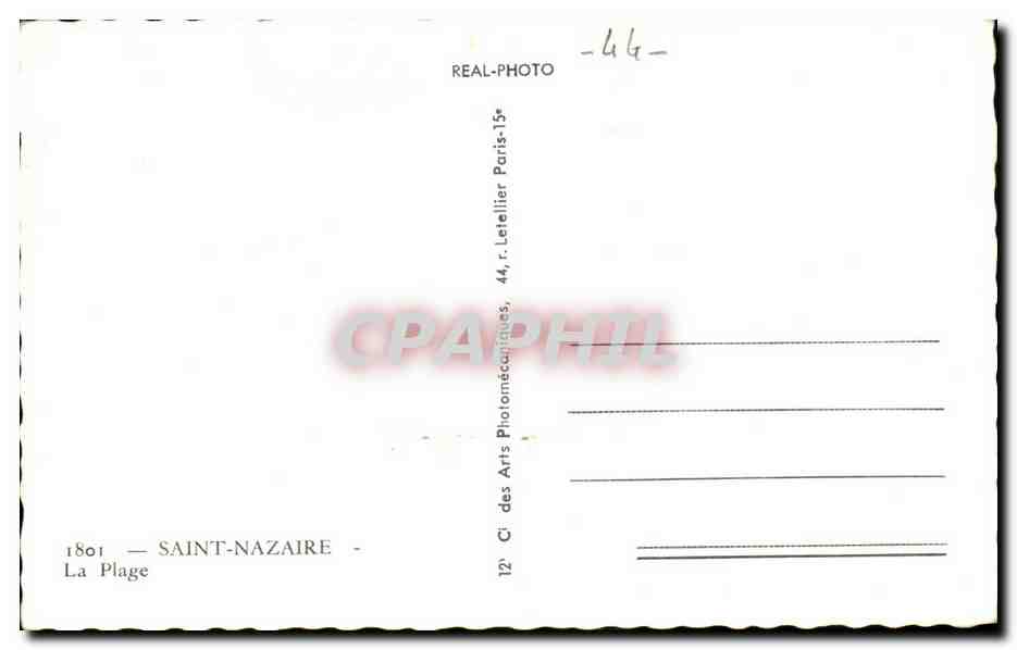 Saint-Nazaire — La Plage — Réal-Photo, 44, r. Letellier, Paris — Reverso