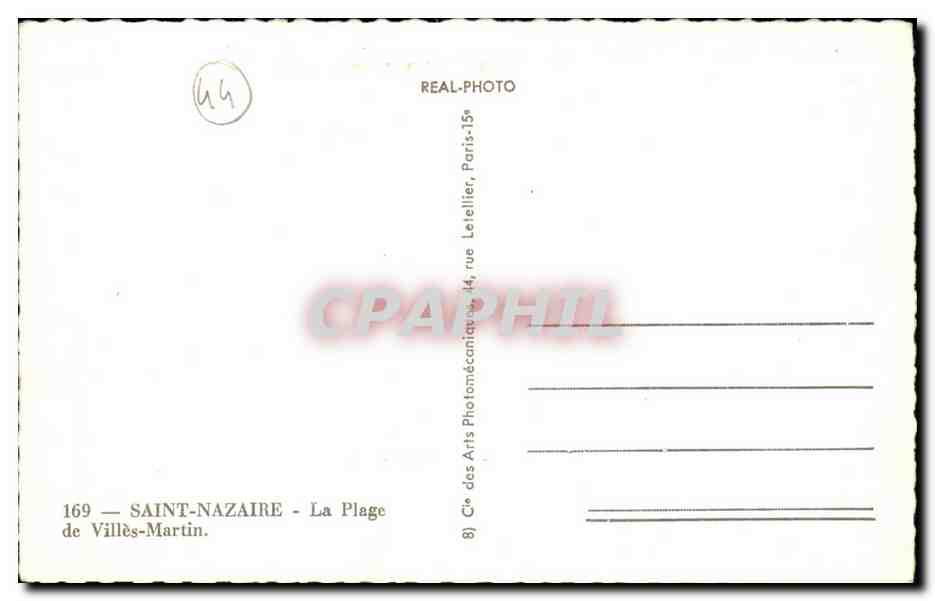 Saint Nazaire CPA La plage de Villes Martin — Rückseite